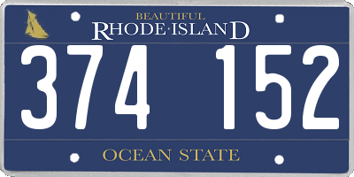 RI license plate 374152