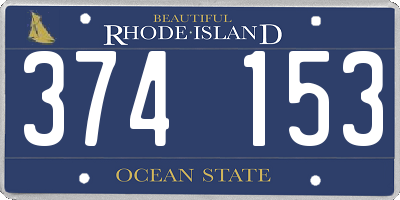 RI license plate 374153