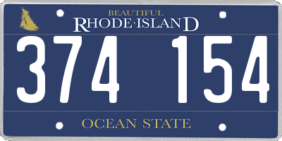 RI license plate 374154