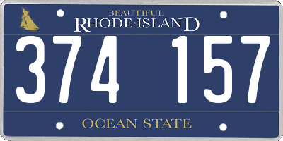 RI license plate 374157