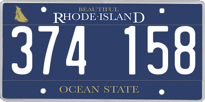 RI license plate 374158