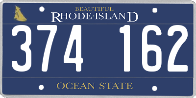 RI license plate 374162
