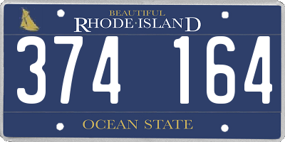 RI license plate 374164