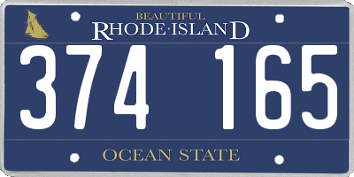 RI license plate 374165