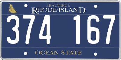 RI license plate 374167