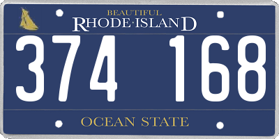 RI license plate 374168