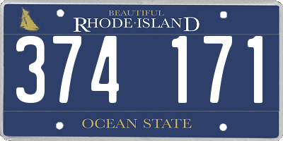 RI license plate 374171