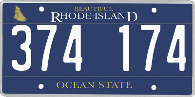 RI license plate 374174