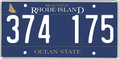 RI license plate 374175