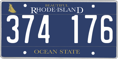RI license plate 374176