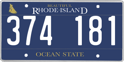RI license plate 374181