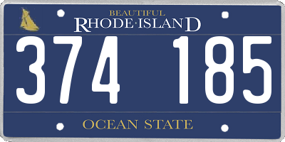 RI license plate 374185