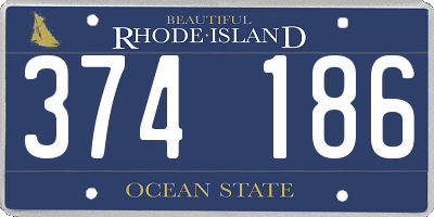 RI license plate 374186