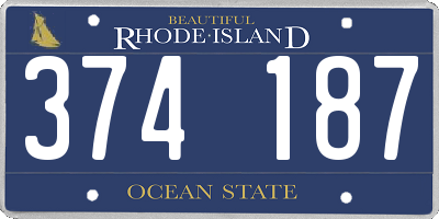 RI license plate 374187