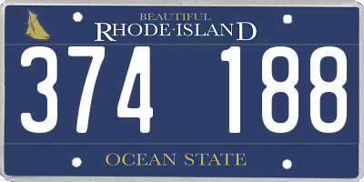 RI license plate 374188