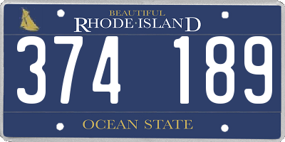 RI license plate 374189