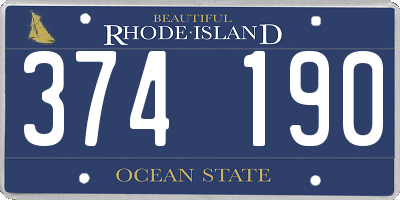 RI license plate 374190
