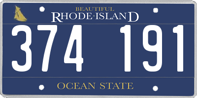 RI license plate 374191