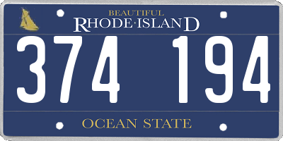 RI license plate 374194