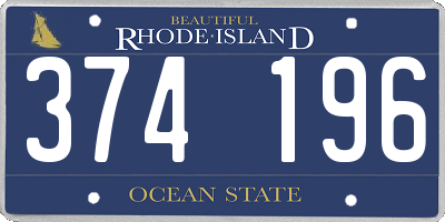 RI license plate 374196