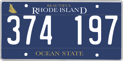 RI license plate 374197