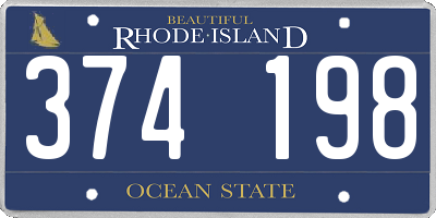 RI license plate 374198