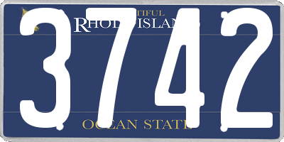 RI license plate 3742