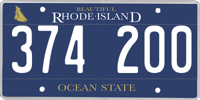 RI license plate 374200