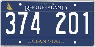 RI license plate 374201