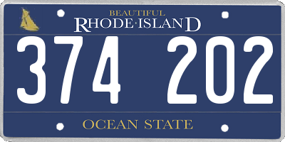 RI license plate 374202