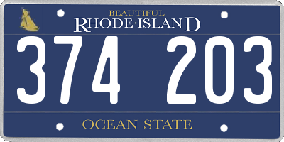 RI license plate 374203