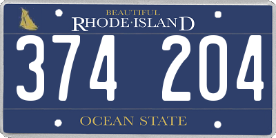 RI license plate 374204