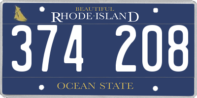 RI license plate 374208