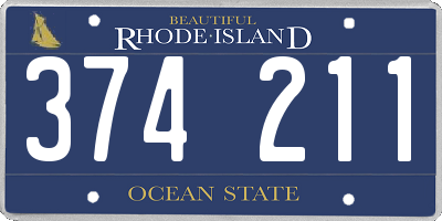 RI license plate 374211