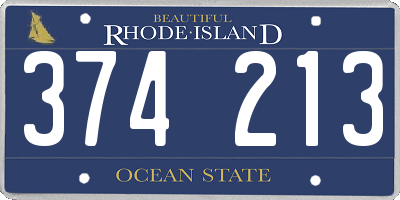 RI license plate 374213