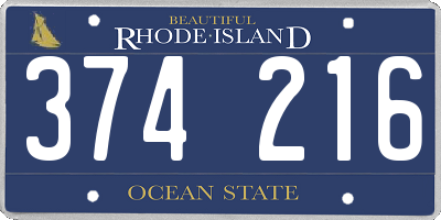 RI license plate 374216