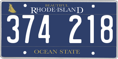 RI license plate 374218