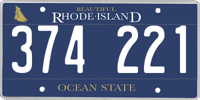 RI license plate 374221