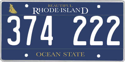 RI license plate 374222