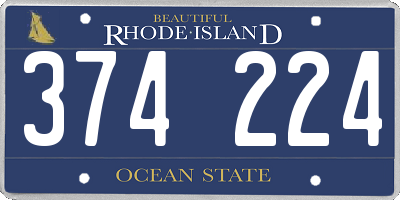 RI license plate 374224
