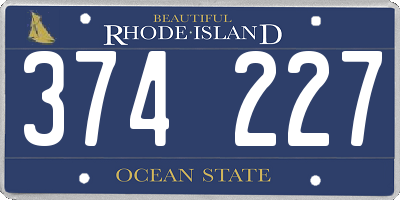 RI license plate 374227