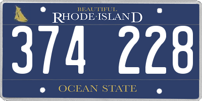 RI license plate 374228
