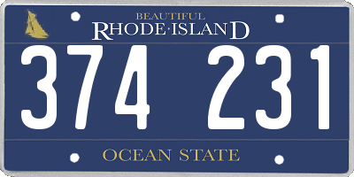 RI license plate 374231