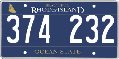RI license plate 374232