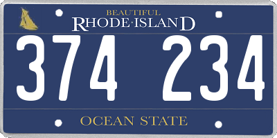 RI license plate 374234