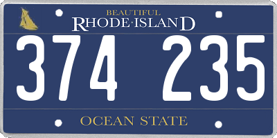 RI license plate 374235