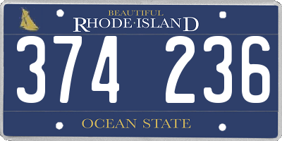 RI license plate 374236