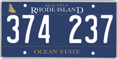 RI license plate 374237