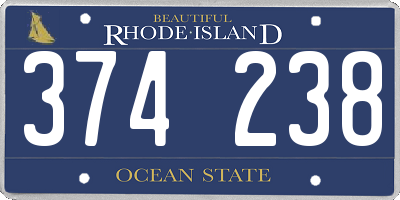RI license plate 374238