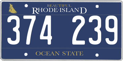 RI license plate 374239